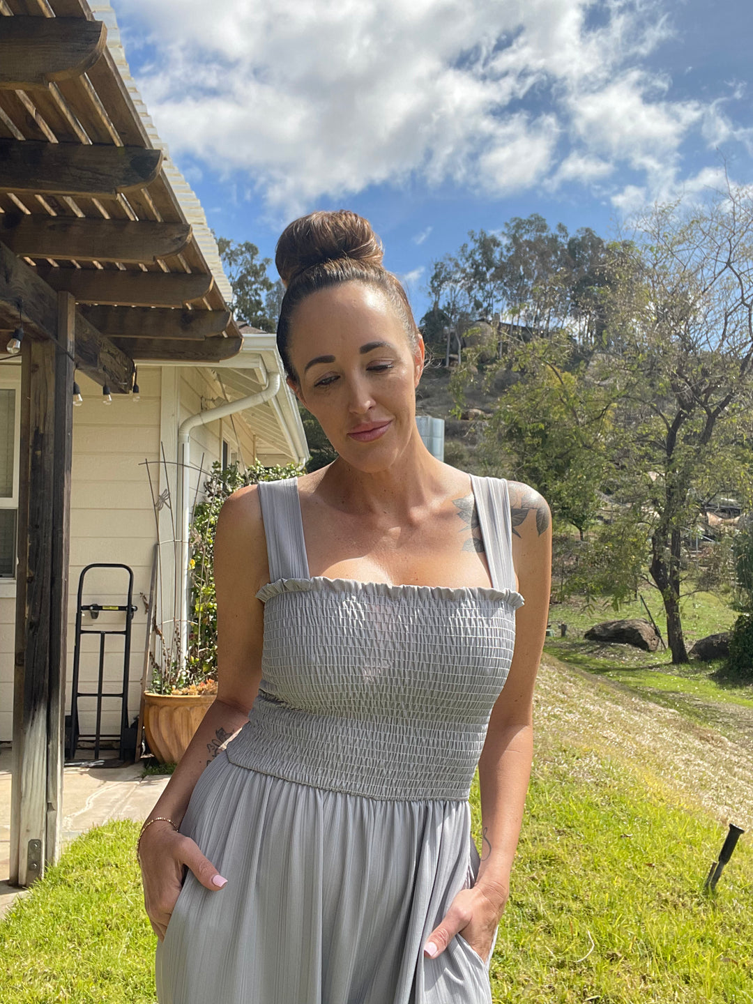 Hello Girl Smoked Jumpsuit