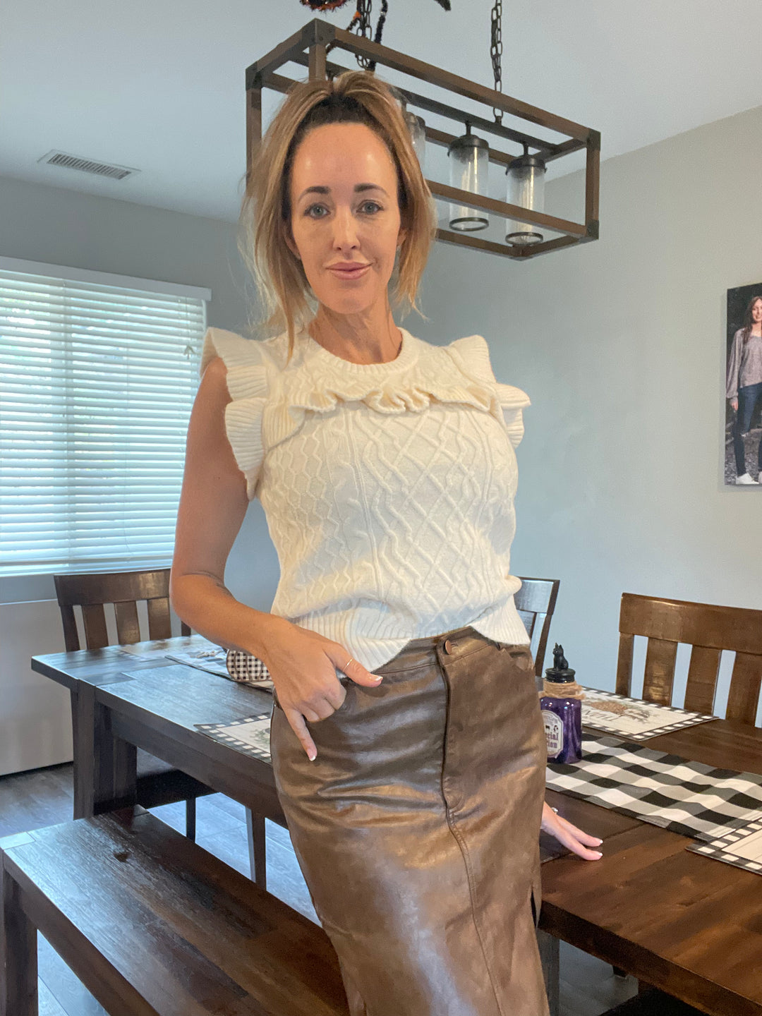 The Charlotte Ruffle Knit Top