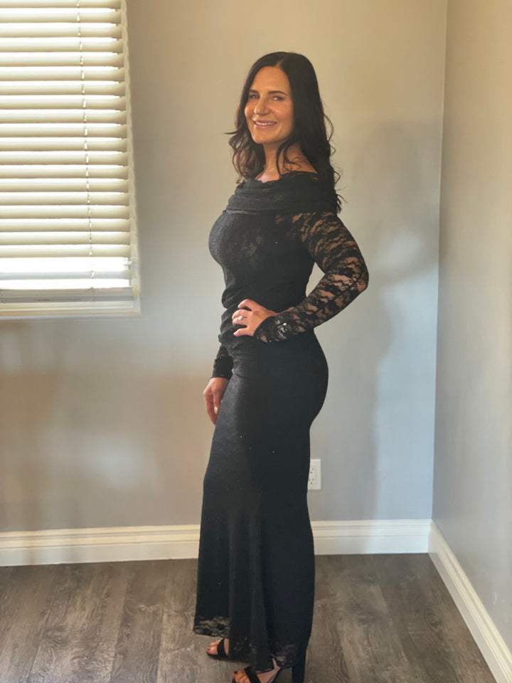The Mermaid Floral Lace Ruched Maxi Skirt
