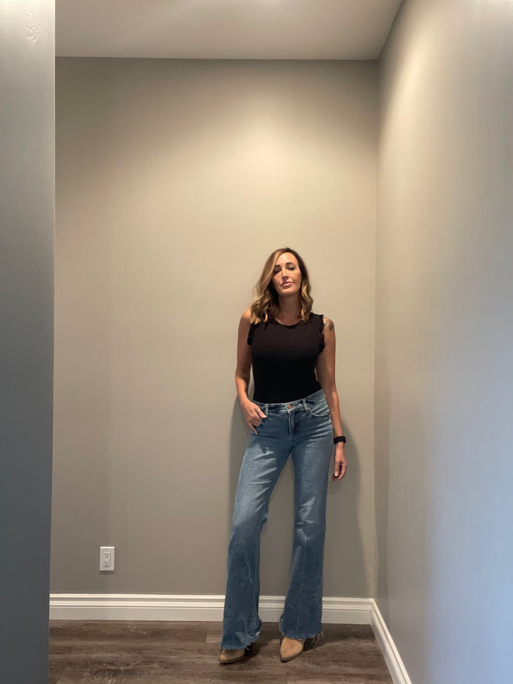 Classic Ribbed Ruffled Bodysuit