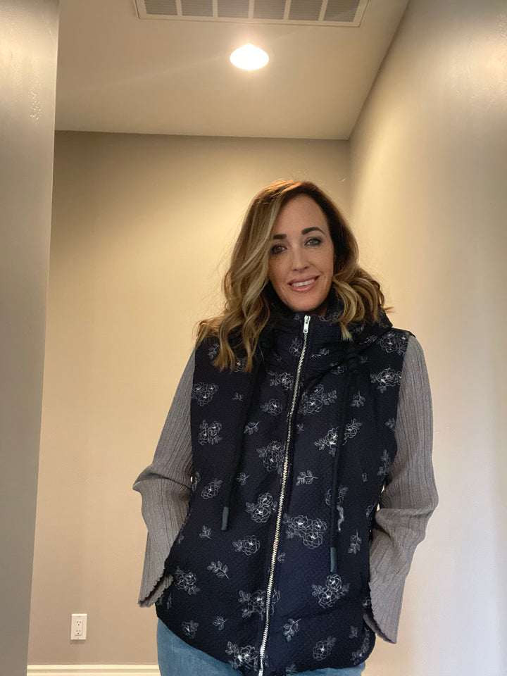 Country Floral Puffer Vest