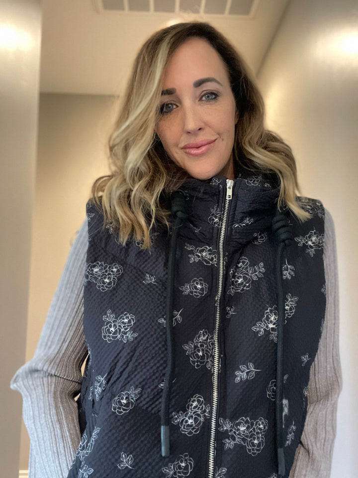 Country Floral Puffer Vest