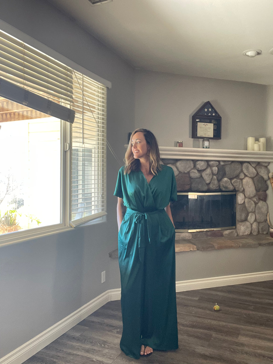 The Dark Green Silk Jumpsuit
